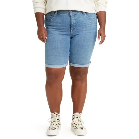 Plus Size Levi's Shaping Bermuda Shorts, Women's, Size: 24 W, Lapis Ring - Picture 1 of 3